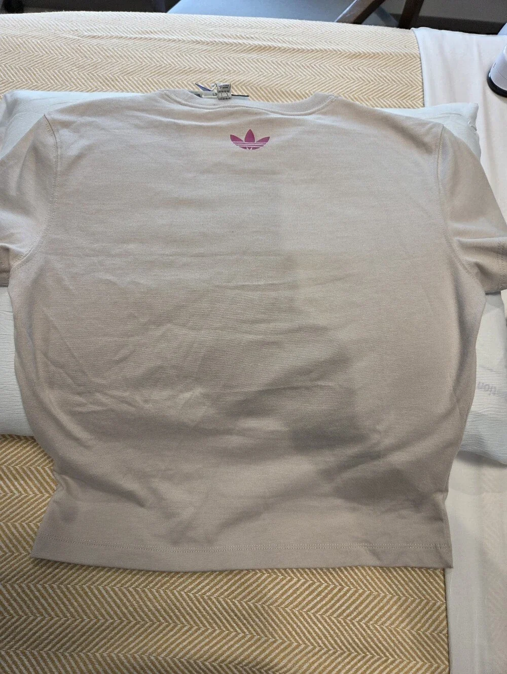 Adidas Originals Doggy Yoga Club Graphic Tee - Light Gray with Navy & Pink